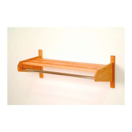 Wooden Mallet 37 3/4" Coat and Hat Rack w/Chrome Bar - Light Oak 36SCRLO